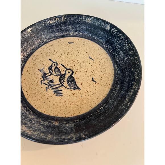 Vintage Hesperus Pottery Decorative Plate w Two Sandpiper Birds Coastal JL - Picture 3 of 8